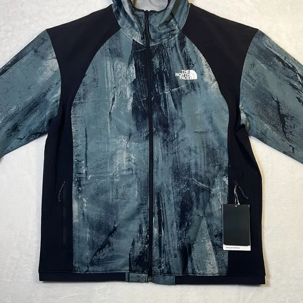 North Face‎ Tekware Full-Zip Hoodie- Goblin blue/ Granitic rock print- NWT-Large